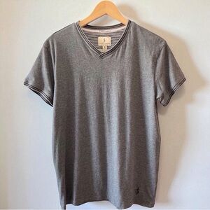 Scott James Gray V-Neck T-Shirt Men's M preppy classic minimalist